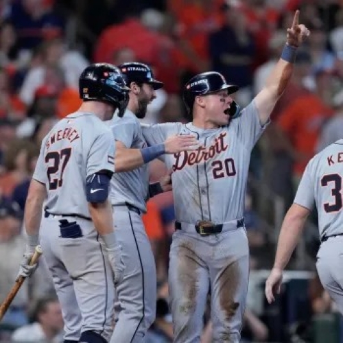 Detroit Tigers celebrate win